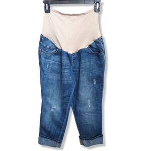 Old Navy Womens‎ Size 4  Maternity Light Blue Denim Wash Jean Capri Cuffed Pants